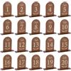 FINGERINSPIRE 20 Pz Numeri da Tavolo per Matrimonio in Legno 1-20 con Supporto Numero da Tavolo Ad Arco con Stampa Bifacciale Color Cocco con Supporto per Addio Al Nubilato Banchetto Ristorante Festa