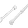 Frenessa Aste per tenda, telescopiche, a molla, colore: Bianco, metallo, White, 105-190cm