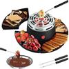 CEIEVER Smores Maker & Fonduta Set, 2 in 1 Set da Tavolo per Interni Smores Kit 280W Fonduta per Cioccolato Elettrica con Controllo Della Temperatura Tostapane Elettrico per Marshmallow per Famiglia