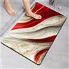Hixingo Tappeto da Bagno in Diatomite, Tappeto Bagno Cucina Antiscivolo, 3D Stampe di Marmo Tappetino Assorbente e Asciugatura Rapida, Tappetino per Doccia e Ingresso (Rosso,80x120cm)