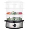 H.Koenig Vaporiera elettrica H.Koenig VAP10 in acciaio inox, multifunzione, 9L, programmabile, compatto, 3 cestelli impilabili e rimovibili per uova/verdure/riso/pesce, timer 60 min