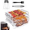 Wiseten Accessori Friggitrice ad Aria, 3 Ripiani Friggitrice d'Aria Grill Rack Griglia Multifunzionale in Acciaio Inox Accessori per Philips Airfryer XL 6,2L, COSORI 5,5L 4,7L