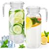 MININUSI 2 Pezzi Caraffa Acqua Trasparente 1.1L,Brocca Acqua in Plastica con Coperchio,Caraffa Tè Freddo,Caraffa Cold Brew,infrangibile Caraffa Acqua per Caffè,Bevande,Succhi di Frutta,Tè, Latte,Vino