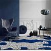 AUWUUA Tappeto con stampa leopardata per camera da letto, tappeto moderno, lavabile, antiscivolo, motivo ghepardo, per soggiorno, sala da pranzo, bagno, 250 x 300 cm, blu