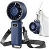 Diveblues Mini Ventilatore Portatile a Mano, Ventilatore Turbo USB Ricaricabile Pieghevole, 100 Velocità, Fino a 12 Ore di Autonomia, Ventilatore 4-in-1 da Tavolo e da Collo per Viaggi e Outdoor