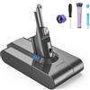 FLYLINKTECH Batteria V8 6.0Ah V8 Batteria di ricambio per Dyson V8 SV10 Serie V8 Absolute V8 Animal V8 Fluffy V8 Animal Exclusive Aspirapolvere con 2 filtri