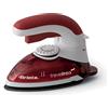 Ariete 6224 Travel Chic Ferro da Stiro da Viaggio, Piastra Antiaderente, Doppio Voltaggio, Manico Pieghevole, Stiratura in Vericale, Custodia, 800 W, Bianco/Rosso