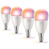 WiZ Pacchetto vantaggio - E14 - con 4 Lampadine LED a Sfera - Opaca - 40W - 400lm - Luce bianca e colorata - Illuminazione LED intelligente - Tunable White and Color