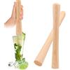 MplehDa Fermentazione Masher, 2 pezzi in legno tradizionale masher per patate in legno, 31 x 3 cm