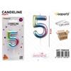 Wooparty Candeline Pastel Metal N. 5 9Cm /Pz Da 12**