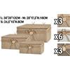 Flor Decor SET/3 SCATOLA IUTA CON COPERCHIO 3 ASS.