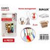 Sunlux Ganci Ferma Asciugamani Ass. 6Pcs 5Cm /Pz Da 12**