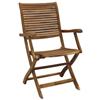Giordano Shop Sedia da Giardino Riviera Pieghevole con Braccioli Poltrona in Legno di Acacia Massiccio AC805074