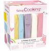 ScrapCooking 7254 - Pasta di zucchero a forma di unicorno, giallo, blu pastello, parma, bianco, rosa, 5 x 80 g