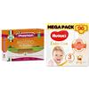 Plasmon Biscotto Classico 720 g (6 Confezioni) + Huggies Extra Care Pannolini, Taglia 3 (4-9 Kg), Confezione da 96 Pannolini