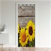 Loussiesd - Tenda per porta a motivi di girasole per la privacy, 86x203 cm, con trattamento floreale per finestre, decorazione per la casa, motivo a fiori gialli, oscurante del 30%-50%, tenda