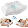 Ylekto Cuscino cervicale per alleviare il dolore, cuscino ergonomico in memory foam per dormire, cuscino rinfrescante per supporto per il collo, cuscino ortopedico sagomato per chi dorme sulla schiena e