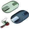 XPOOP Coperchio Pentola 2 Pezzi e Porta Cucchiaio, Mensola Portautensili, Mensola Porta Cucchiai, Portaposate per Evitare Macchie di Gocciolamento (Blu e Verde)