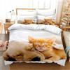 PORJDN Set di biancheria da letto per cani e gatti, con copripiumino e federa da 65 x 65 cm, motivo gattino, set copripiumino 3D per animali domestici (gatti e cani, 2, 200 x 200 cm)
