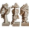 XYQXYQ 3 Pezzi di Statue del Pensatore, Arte Astratta, Arredamento Moderno per l'Interno Casa, Decorazione per Scrivania, Figure Decorative Moderni, Decorazione per scaffale merci