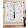 GBiancheria Tende a Pannello Semitrasparenti Augusta - Coppia Tende Ricamate per Finestra e Portafinestra, Tessuto Leggero con Motivo Floreale, Tasca per Bastoncino (Bordeaux, 60 x 150 cm)