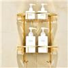 Eivdru Portaoggetti Doccia ad Angolo, Scaffale Angolare a 2 Ripiani, Porta Shampoo e Bagnoschiuma con Ripiani, Montaggio a Parete Scaffale da Bagno in Alluminio