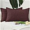 Madizz 2 Pezzi Lino in Poliestere Copricuscini Morbido Decorativo Fodere per Cuscino Lusso Stile per Divano Camera da Letto 30x50 cm Borgogna
