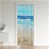 Loussiesd Tenda per porta oceano privacy 86 x 203 cm spiaggia costiera armadio copertura della porta tenda per camera da letto auto reversibile hawaiana spiaggia Shell vita marina blu mare divisorio tenda cope
