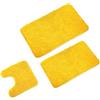 WohnDirect Set di tappetini da Bagno 3 Pezzi con Ritaglio per WC Giallo - Tre tappetini da Bagno 45x45-50x80-60x100cm - Antiscivolo + Lavabile - tappeti Bagno 3 Pezzi