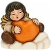 THUN - Natale 2022 - Soprammobile My Angel con Cuore in Ceramica Decorata a Mano - Idea Regalo Natale 2022-6.5x4.2x6 cm h