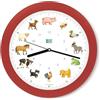 KOOKOO KidsWorld Rosso Fragola, Orologio da Parete Genuino, Suoni Naturali, 12 Animali della Fattoria