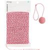 G2PLUS Spago Natalizio Bianco e Rosso: Cordoncino Natalizio,2mm di Spago per Imballaggio Regali e Artigianato e Decorazioni Natalizie,50M