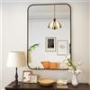 Koonmi Specchio da Parete Nero, Specchio da Bagno 61x91 cm con Angolo Tondo, Specchio da Parete Moderno con Telaio in Lega di Alluminio per Montaggio a Parete Orizzontale o Verticale, Nero