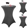Pesonlook Confezione da 3 pezzi Tovaglia da cocktail in spandex elasticizzato con angoli quadrati Ø80-85cm tovaglia rotonda da cocktail, copritavolo per tavolo da party di matrimonio da bar (Grigio Scuro)