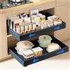WUFANC 2PCS Cassetto Estraibile Cucina, Cassetti Estraibili per Cucina Cassetto Telescopico con 3 Guide Estraibili Autoadesive, larghezza Regolabile da 32 a 52 cm, Nessuna Foratura, per Cucinas, Bagno