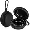 DESPOINA 2 Pezzi Posacenere Portatile, Cerniera Portacenere Tascabile, Mini Posacenere con Portachiavi, Sigillato Antiodore per Viaggi, Fumatori Campeggio e Outdoor (Nero-2)