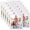 Giftgarden Cornice portafoto 20,5 cm x 25,5 cm (8 x 10), colore bianco, venature del legno, confezione multipla da 12 pezzi, per foto o come espositore da tavolo