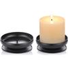 Nuptio Pezzi di 2 Portacandele a Colonna in Ferro Nero Portacandele a Punta 9cm di Diametro. Ideale per Giardini di Candele di Cera o LED, Spa e Aromaterapia, Coni di Incenso, Matrimonio, Festa, Spa