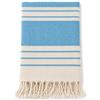 Generico Telo Mare 100x180 cm con Frange - Asciugamano Spiaggia in Cotone - Morbido, Assorbente, Leggero - 6 Colori Disponibili (Azzurro)