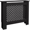 ECD Germany Copritermosifone MDF 78x19x82 cm Rivestimento del Radiatore Verniciato Nero Copertura del Radiatore con Motivo a Nido d'Ape