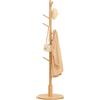 Yorbay Appendiabiti in legno massello di faggio, Appendiabiti a forma di albero con 9 ganci per giacche, cappelli, borse, camera da letto, ufficio, ingresso, 38 x 179 cm, Natura