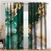 Kzzfqxb 140x229cm Tende tasca per asta 2 pannelli, Verde smeraldo oceano giada onda bianca sabbia dorata marmo modello filtraggio della tenda, Decorazioni arte moderna per camera da letto soggiorno