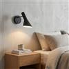 B·LED BARCELONA LED BARCELONA LED Applique Da Parete Melisa E27 Orientabile Nero | Alluminio, 130×120×300 mm, interruttore integrato, IP20, 220-240V AC, camera, testiera, paralume asimmetrico