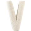 TexLom Cuscino a Forma di Lettera Alfabeto - Iniziale in Morbido Peluche dalla A alla Z - Cuscino Arredo Decorativo per Camera, Letto e Divano - Colore Panna, Effetto Velluto Soft Touch (V)