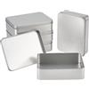 OLYCRAFT 5PCS Lattine Vuote in Metallo Rettangolo in Metallo A Chiusura Ermetica Contenitore per La Casa in Latta con Coperchi per Riporre Piccoli Oggetti Regali di natale- (15.3cm X 11.2 cm X 4 cm)