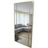 THEROSE Specchio industriale stile danes, specchio alluminio, specchio finestra, 160 x 80 cm, specchio da parete, specchio tester (oro)