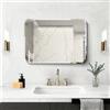 NIMURY Specchio da parete rettangolare, 45 x 60 cm, senza cornice, con angoli arrotondati, specchio rettangolare per bagno, camera da letto, soggiorno, da appendere orizzontalmente o verticalmente