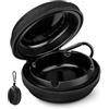 DESPOINA Posacenere Portatile, Cerniera Portacenere Tascabile, Mini Posacenere con Portachiavi, Sigillato Antiodore per Viaggi, Fumatori Campeggio e Outdoor (Nero-1)