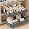 WUFANC 2PCS Cassetto Estraibile Cucina, Cassetti Estraibili per Cucina Cassetto Telescopico con 3 Guide Estraibili Autoadesive, larghezza Regolabile da 32 a 52 cm, Nessuna Foratura, per Cucinas, Bagno