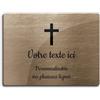 OCAP-FUNERAIRE.COM Cartello inciso con croce cristiana autoadesivo, rettangolare, 20 x 15 cm, personalizzabile, da 1 a 3 righe, color bronzo